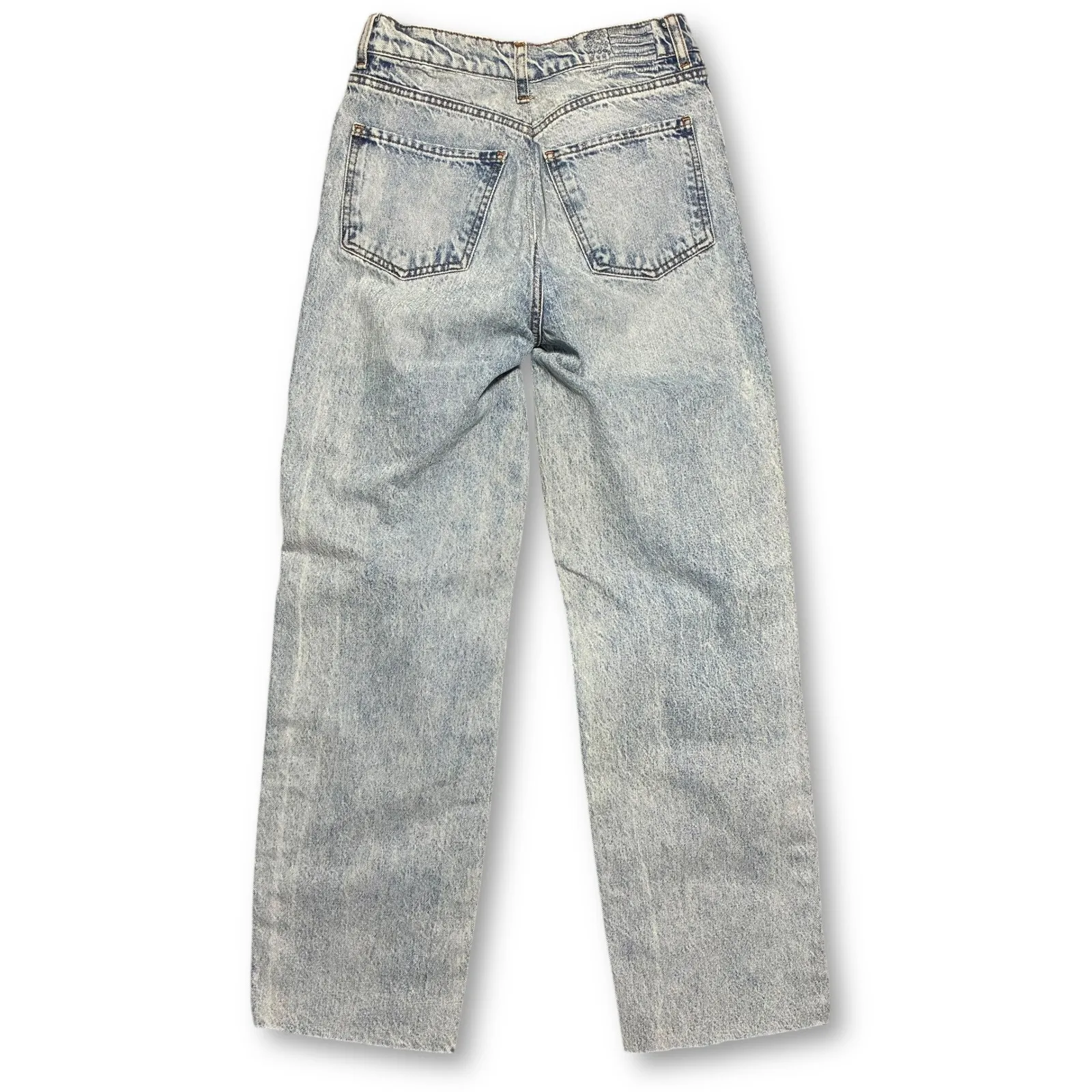 Revice Denim Light Wash Distressed High Waisted Straight Leg Jeans Womens 28 - Image 2