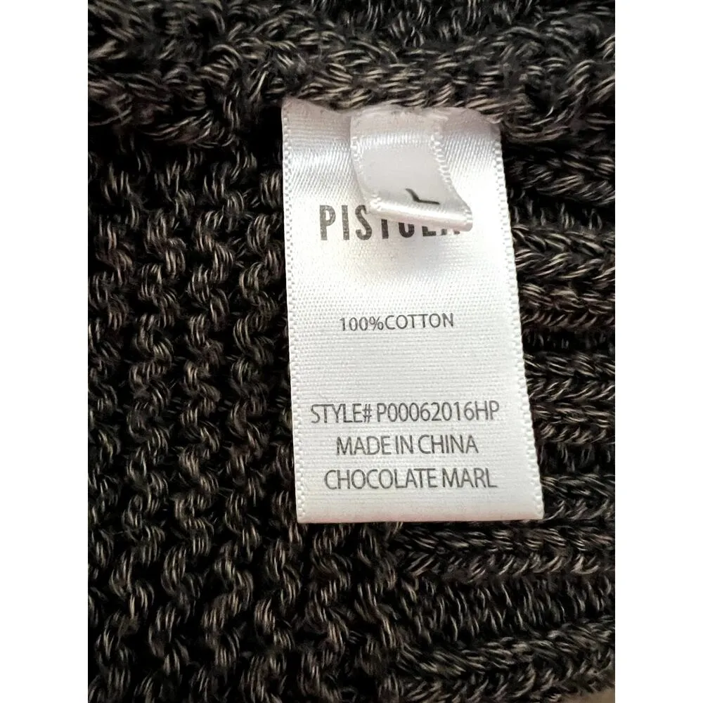 Pistola womens size L swewater brown chunky knit, high-low hem lagenlook - Image 8