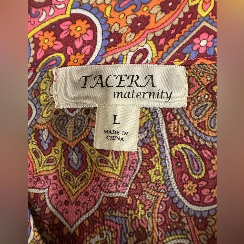 EUC TACERA SHEER ABSTRACT PAISLEY QUARTER SLEEVE DRESS - Image 6