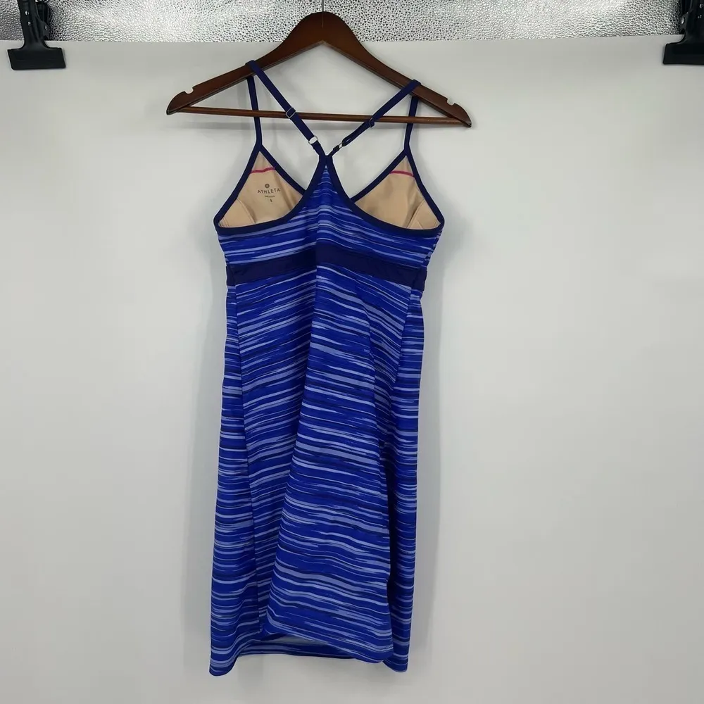 Athleta Printed Shorebreak Dress blue /black athletic UPF 50+ stretch size small - Image 3