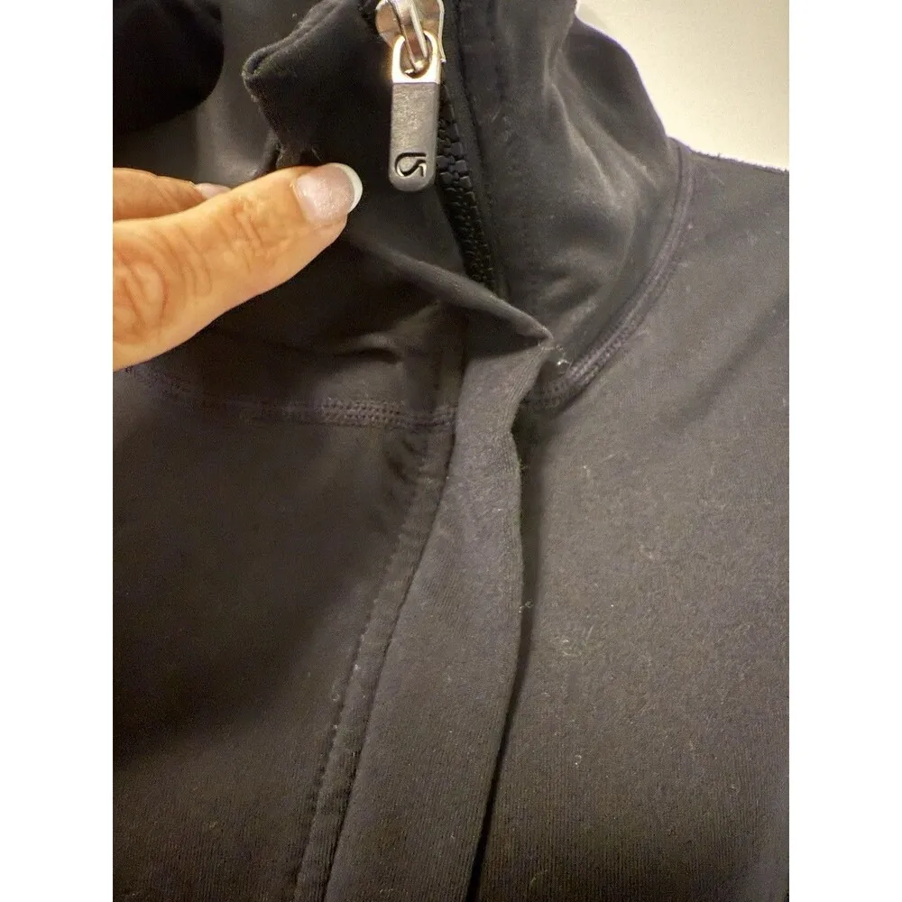 Gap Body Fit collared Jacket Size Large Black Full Zip Jersey Pockets Athleisure - Image 5