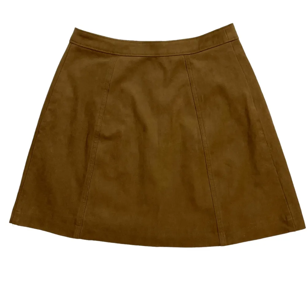 Abercrombie & Fitch Faux Suede Button Down Brown Skirt Size XS - Image 2