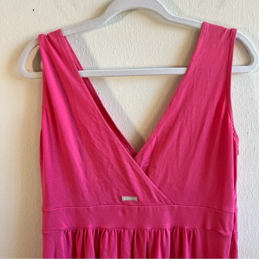 Columbia Dress Hot Pink Sleeveless Surplice Neck Dress Sz M GUC - Image 5