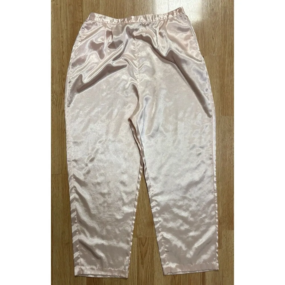 Vtg Victoria’s Secret Pink/Lace Pajama Button Down Shirt SHOULDER PADS Size Med - Image 4