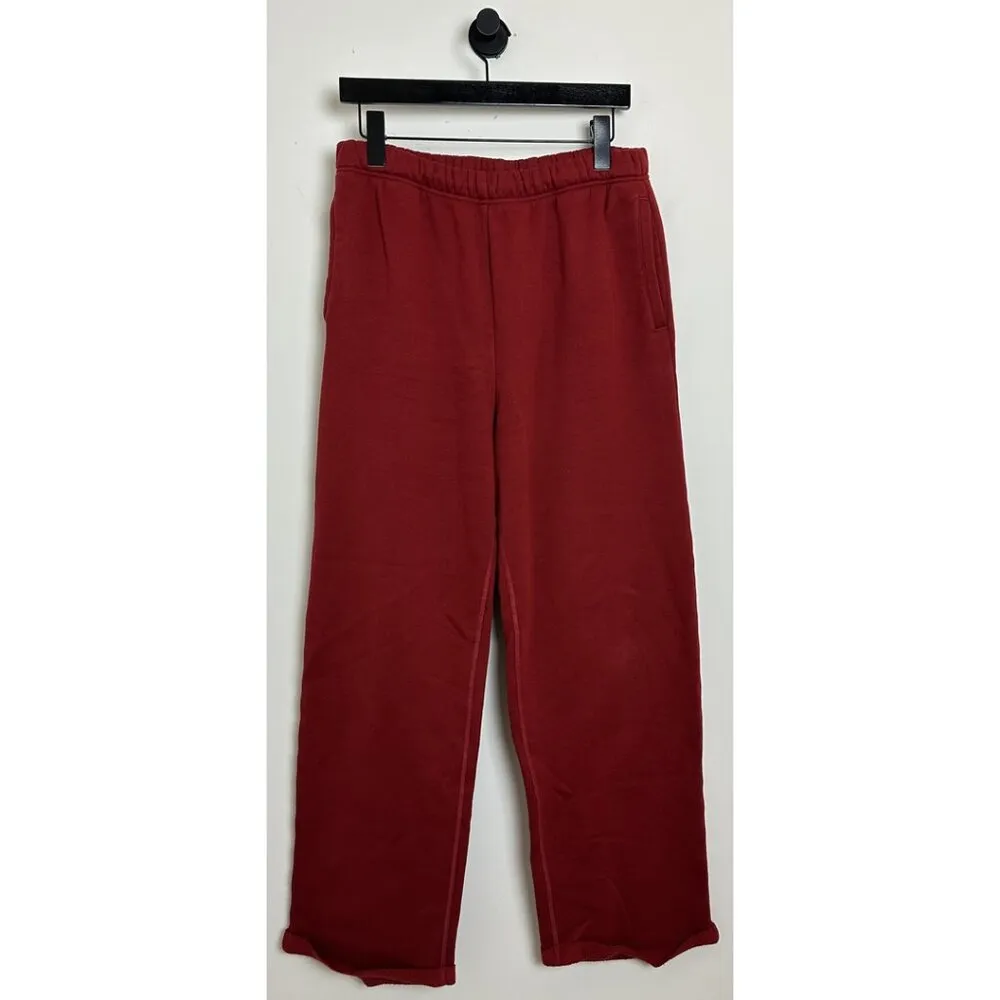 SKIMS Cotton Fleece Classic Straight Leg Lounge Pants in Brick Size Medium - Image 3