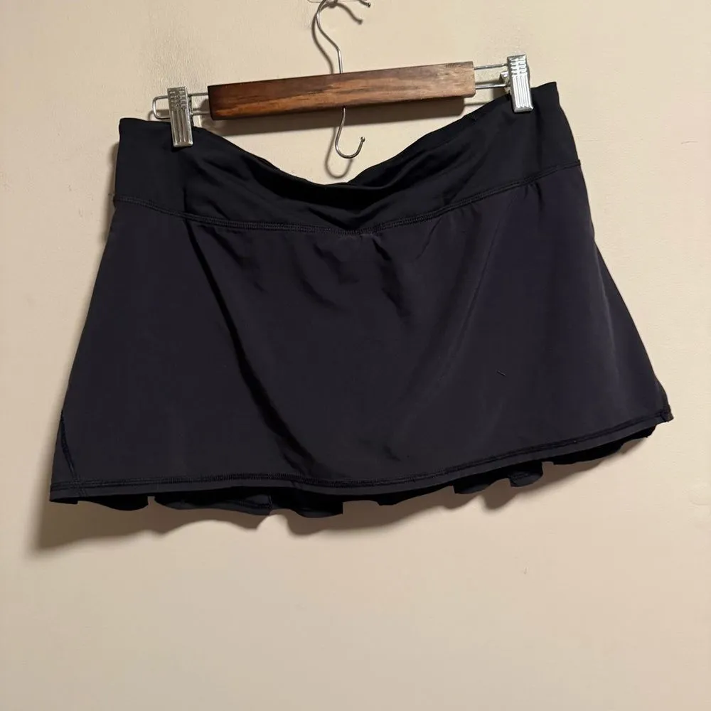Lululemon Run: Pace Setter Skirt Skort Black- Size 10 Regular - Image 6