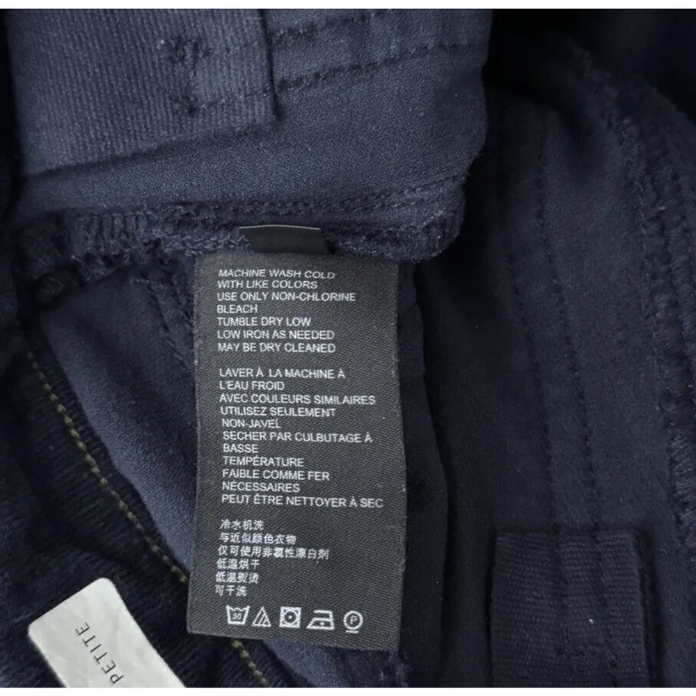 Anthropologie Pilcro Pant Women 0 24" Petite Dark Blue Corduroy High Rise Hemmed - Image 8