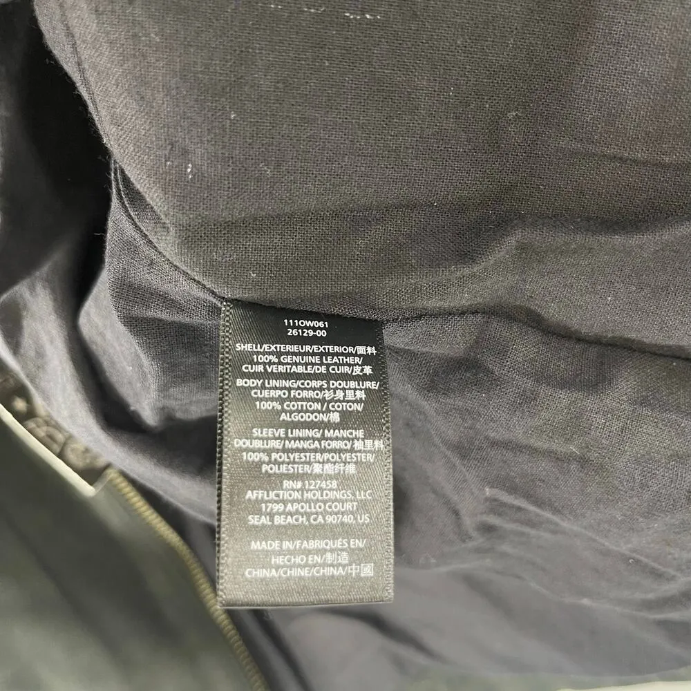 AFFLICTION Leather Jacket Women's Small NWT #99 Livestock Biker MMA Cross Zipper - Image 15