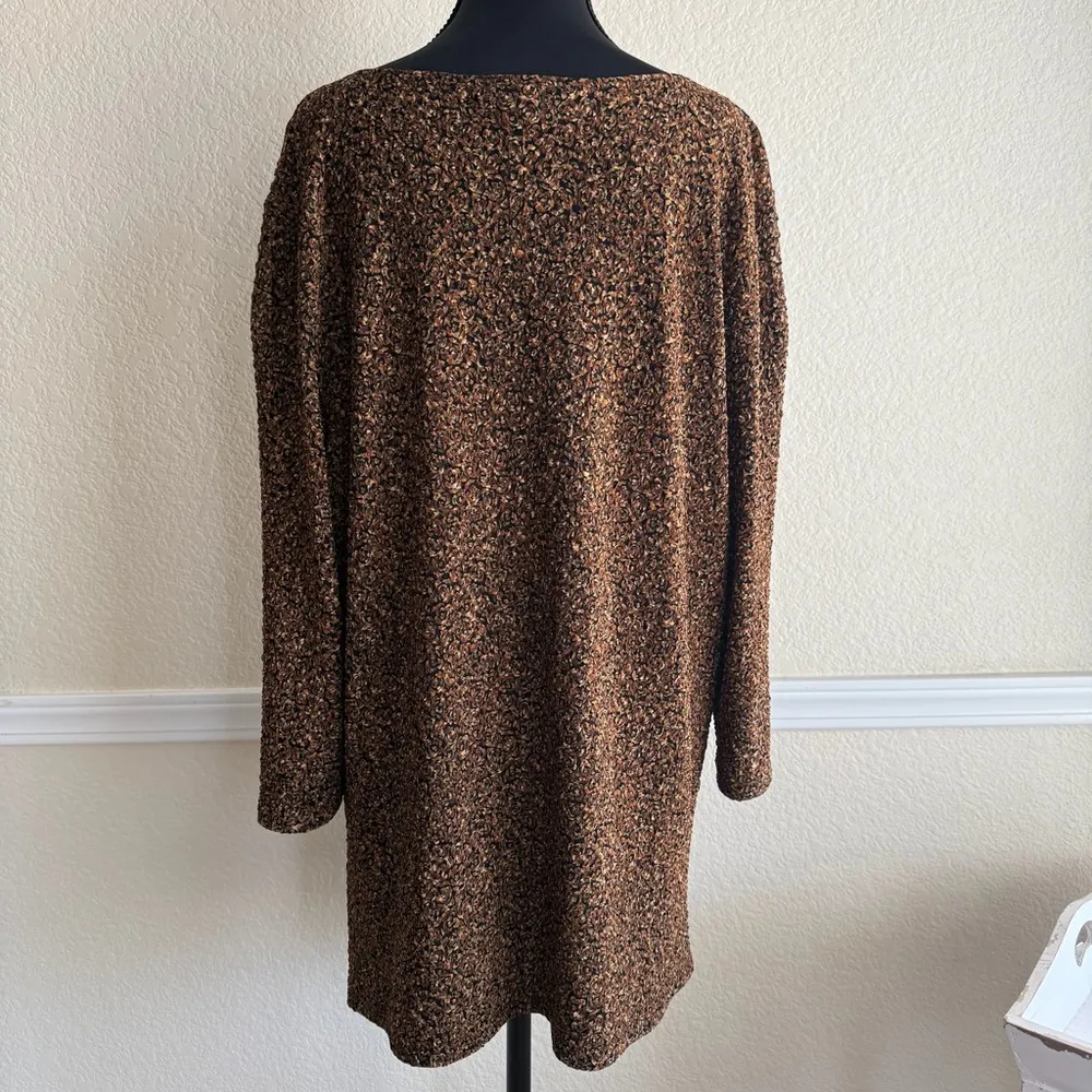 Only Nine Woman 2X Brown Black Floral Modest Career Top Retro Cottagecore Office - Image 2