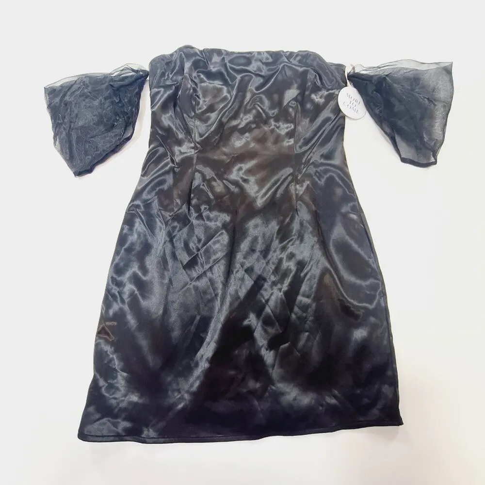 MORE TO COME Karina Puff Sleeve Dress in Black Medium - Image 3