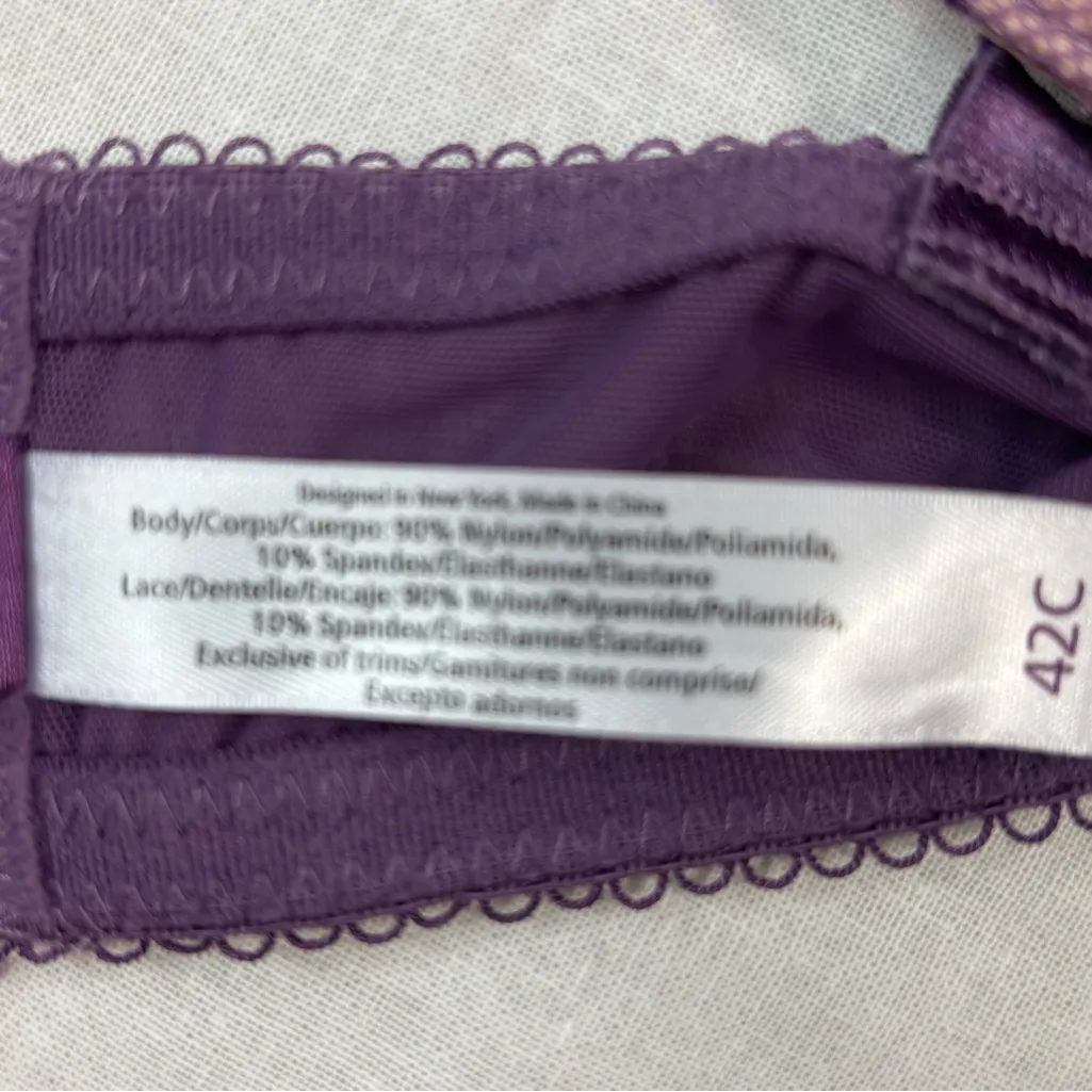 Adore Me 42C Purple Burgundy Lace Corset Underwire Bra - Image 9