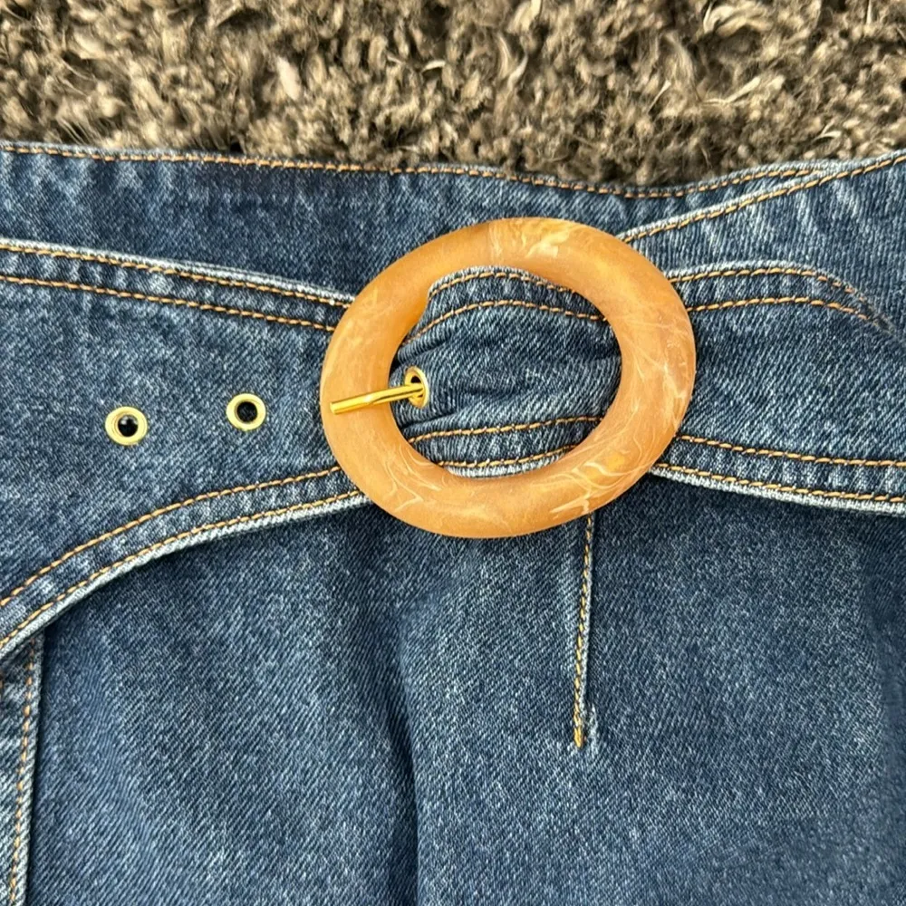 Nanushka Yeva Denim Wrap Skirt in Blue, Size L​​​ Blue Size L - Image 3