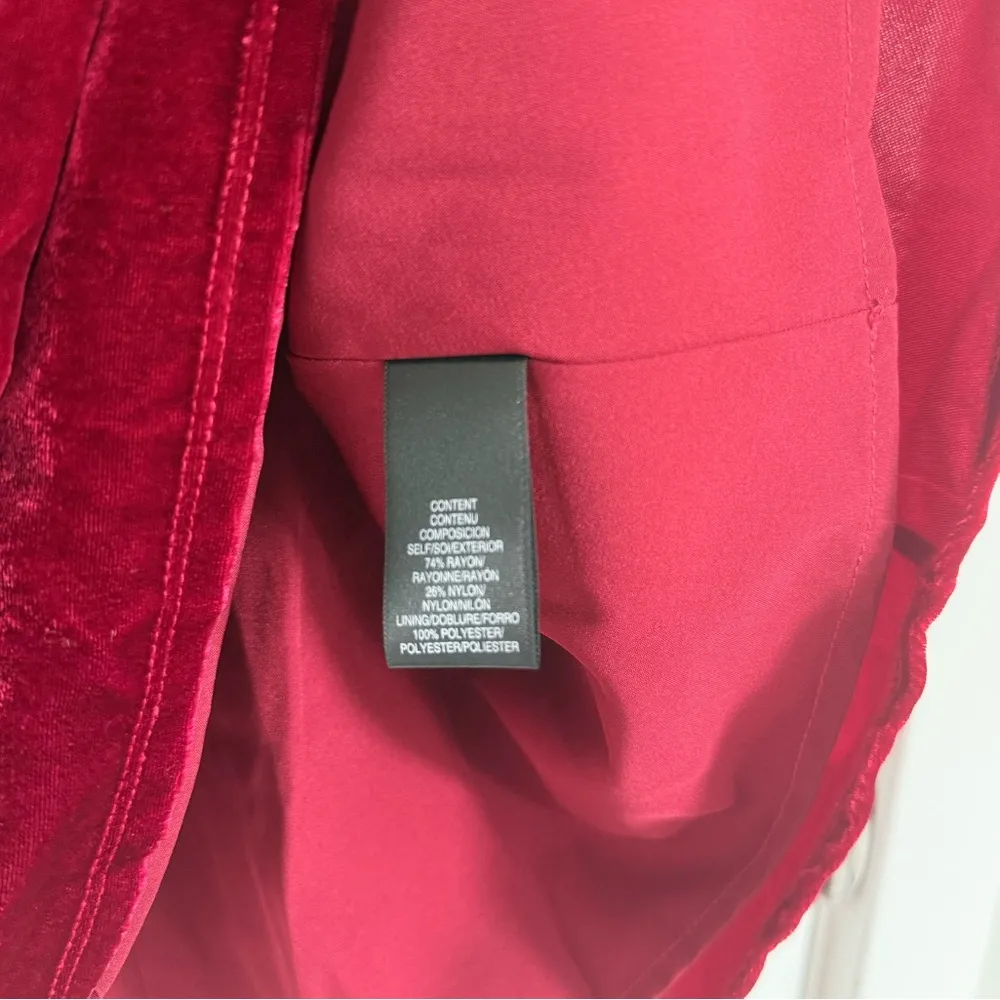 WAYF Scarlet Velvet Puff Sleeve Mini‎ Dress M NWT Holiday Party Red - Image 7