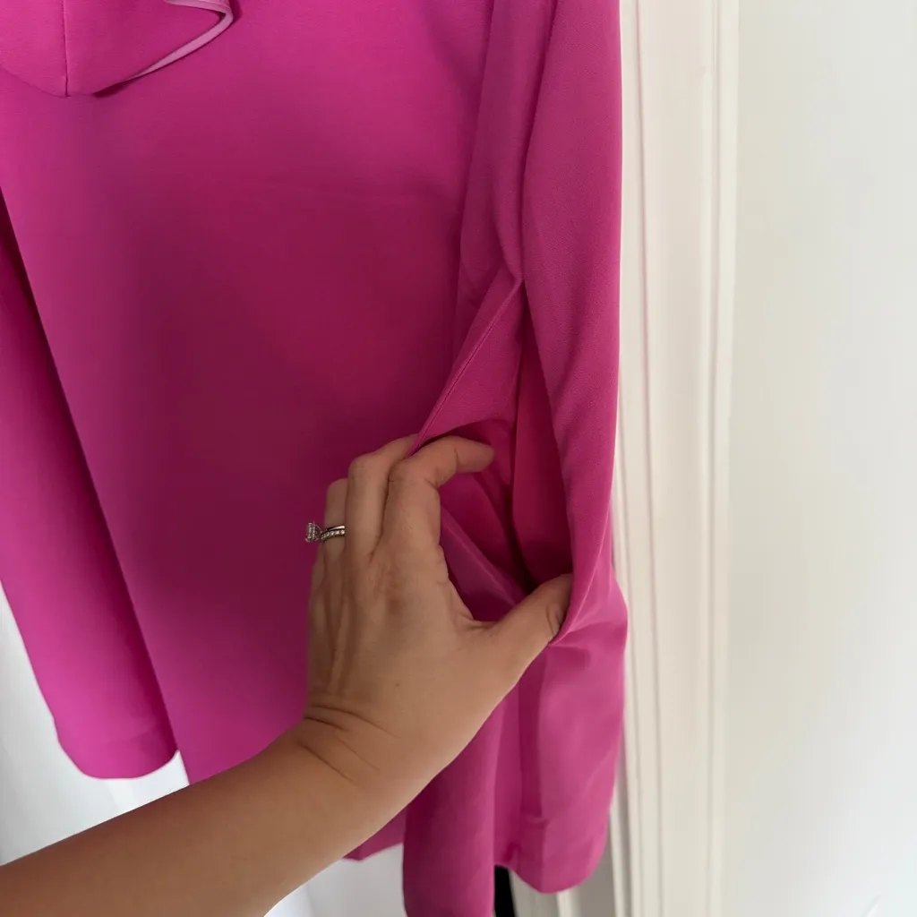 NWT Emily McCarthy Kensington Dress Fuchsia Ruffle V - Image 5