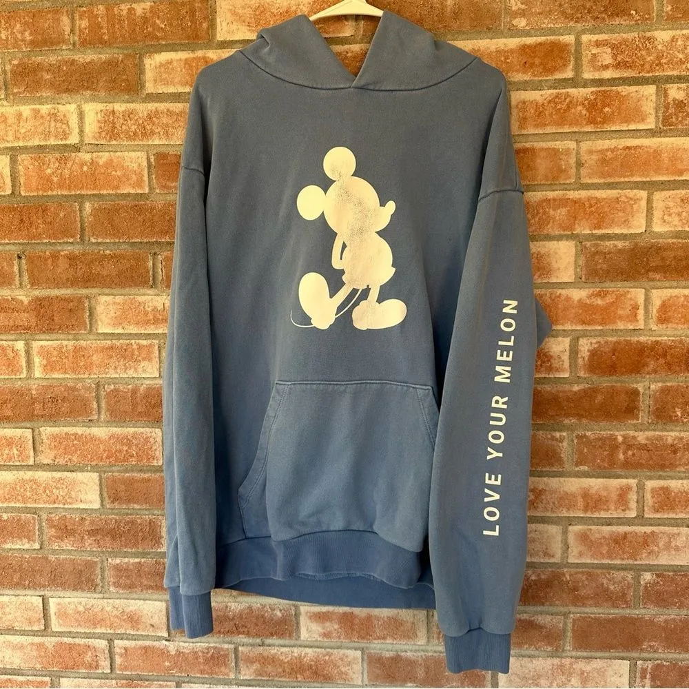 Disney x Love Your Melon Hoodie Mickey Mouse Sweatshirt Women’s Large Blue - Image 2