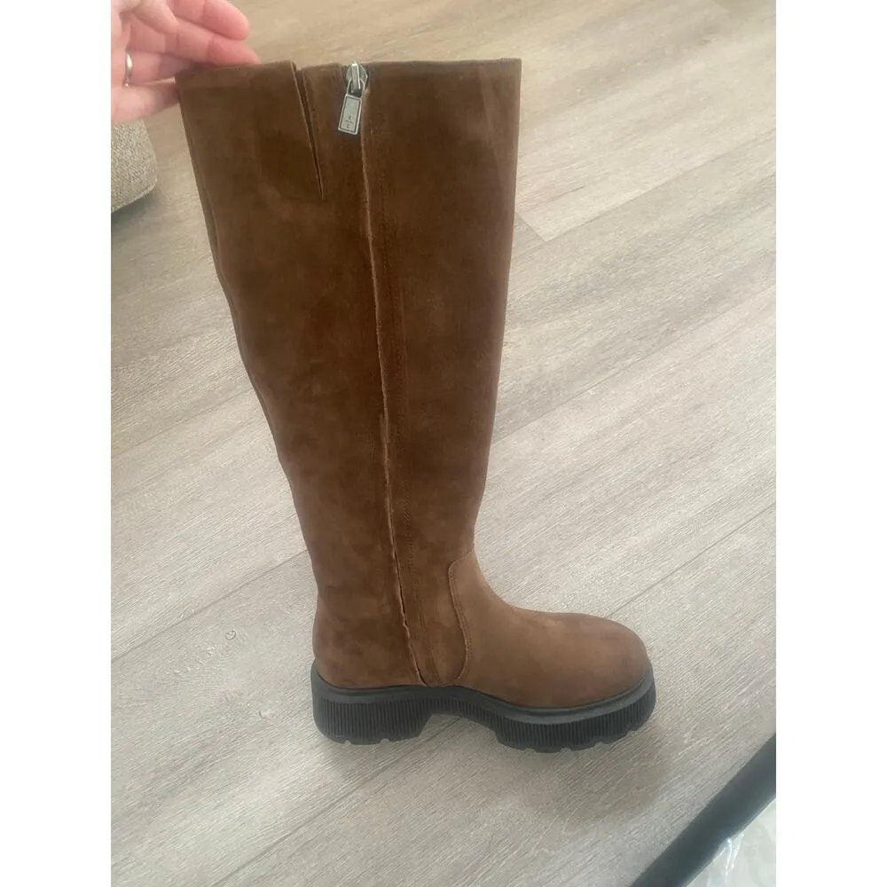New Kenneth Cole Women's Marge Lug Heel Brown
Suede‎ Leather Tall Boots Size 7 Brown - Image 5