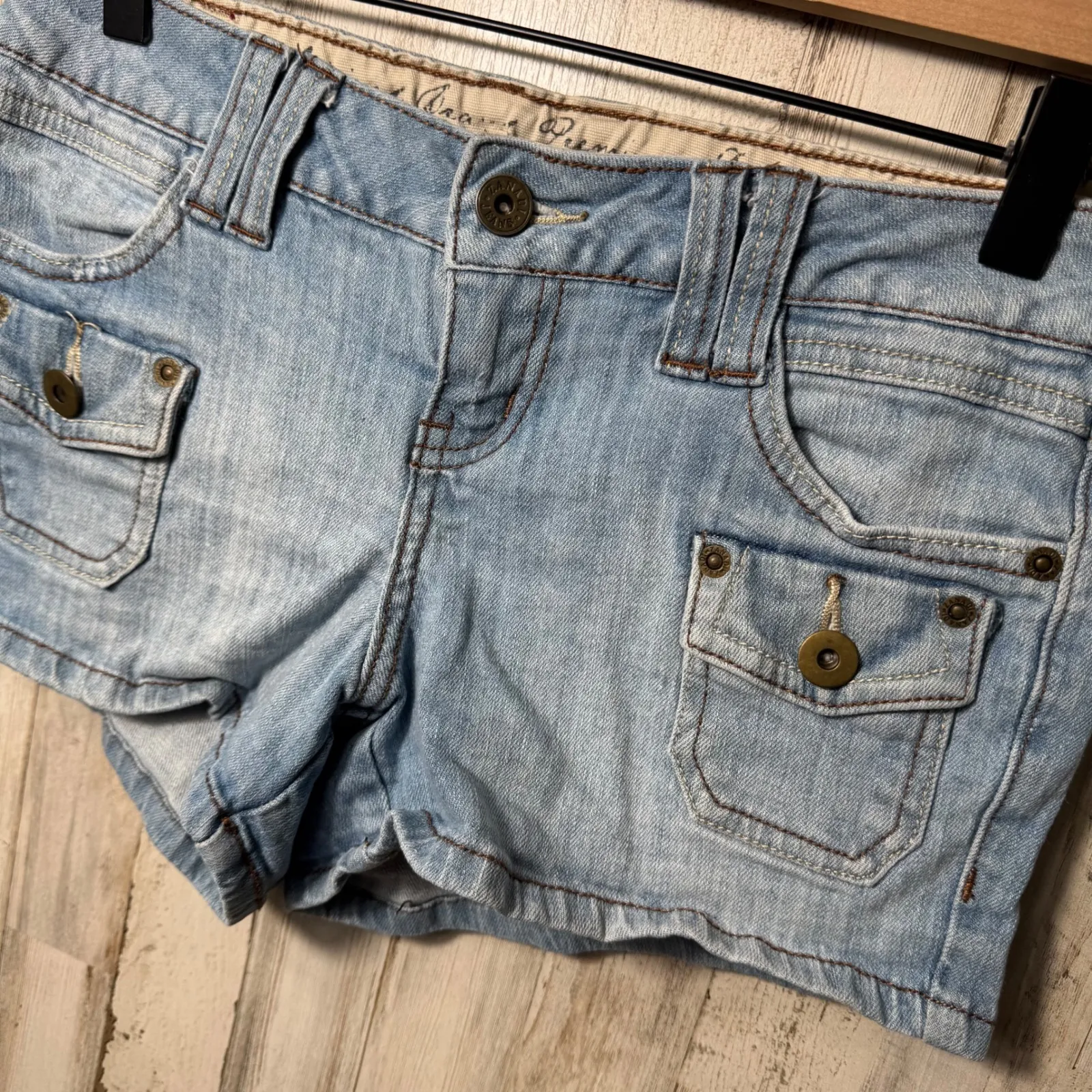 Zana Di Denim Mini Micro Denim Shorts Womens Size 5 - Image 2