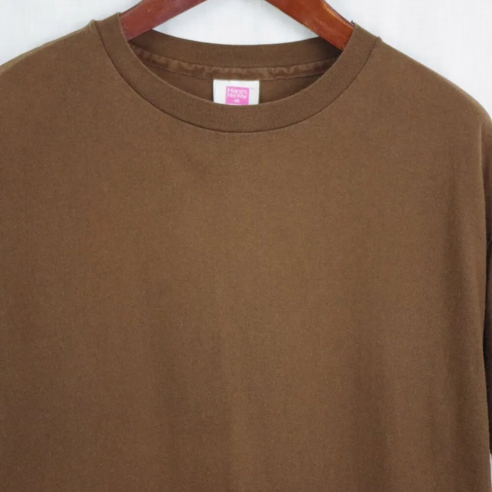 Hanes Vintage USA Made  Her Way Brown Cotton T Shirt Large - Image 5