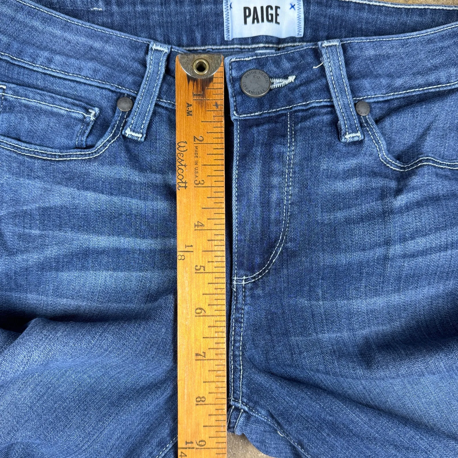 Paige Verdugo Ankle Jeans Women’s Size 27 Dark Wash‎ Raw Hem Denim Skinny - Image 13