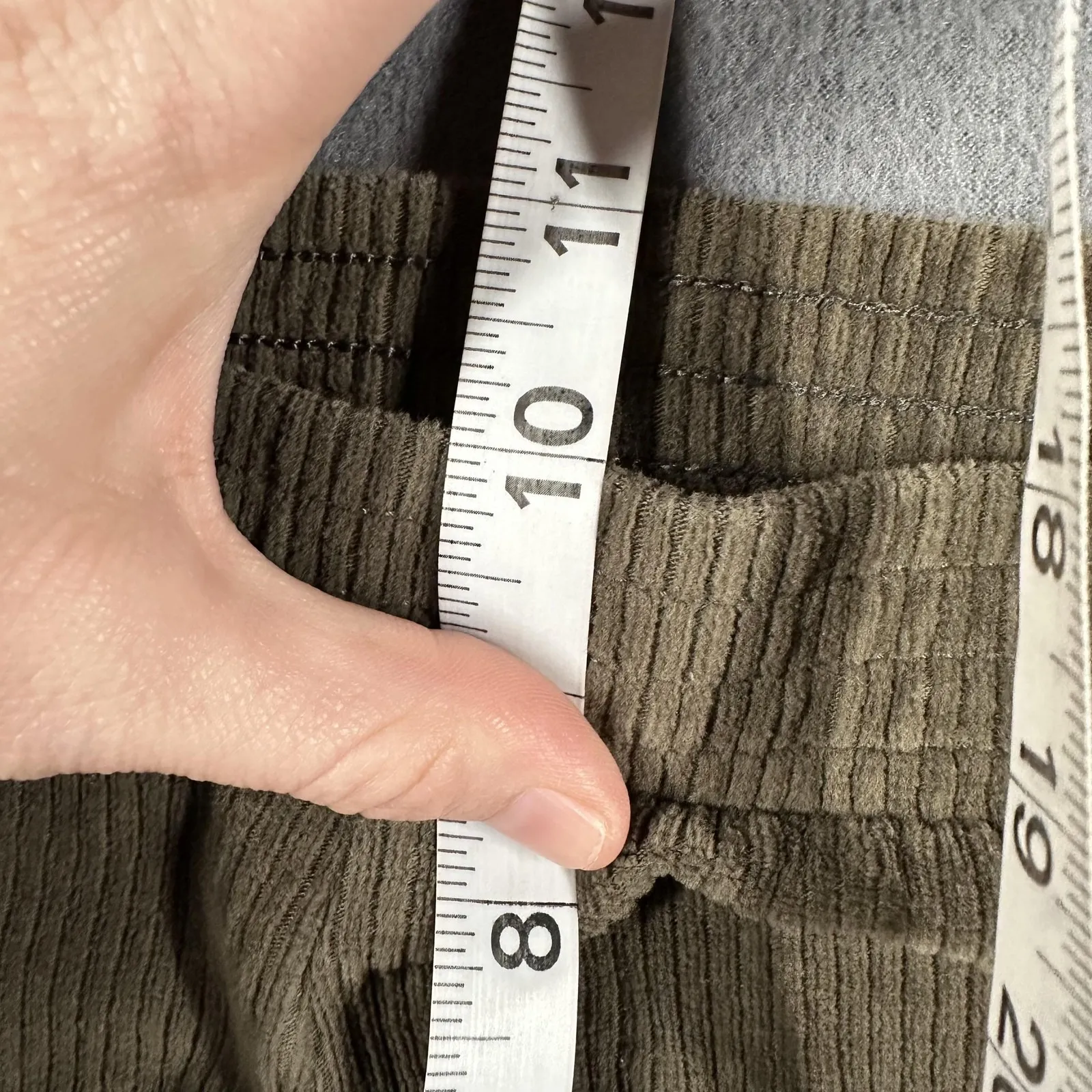 Aerie Pants Womens Small Short Brown Corduroy Ribbed Flare Leg Lounge - Image 8