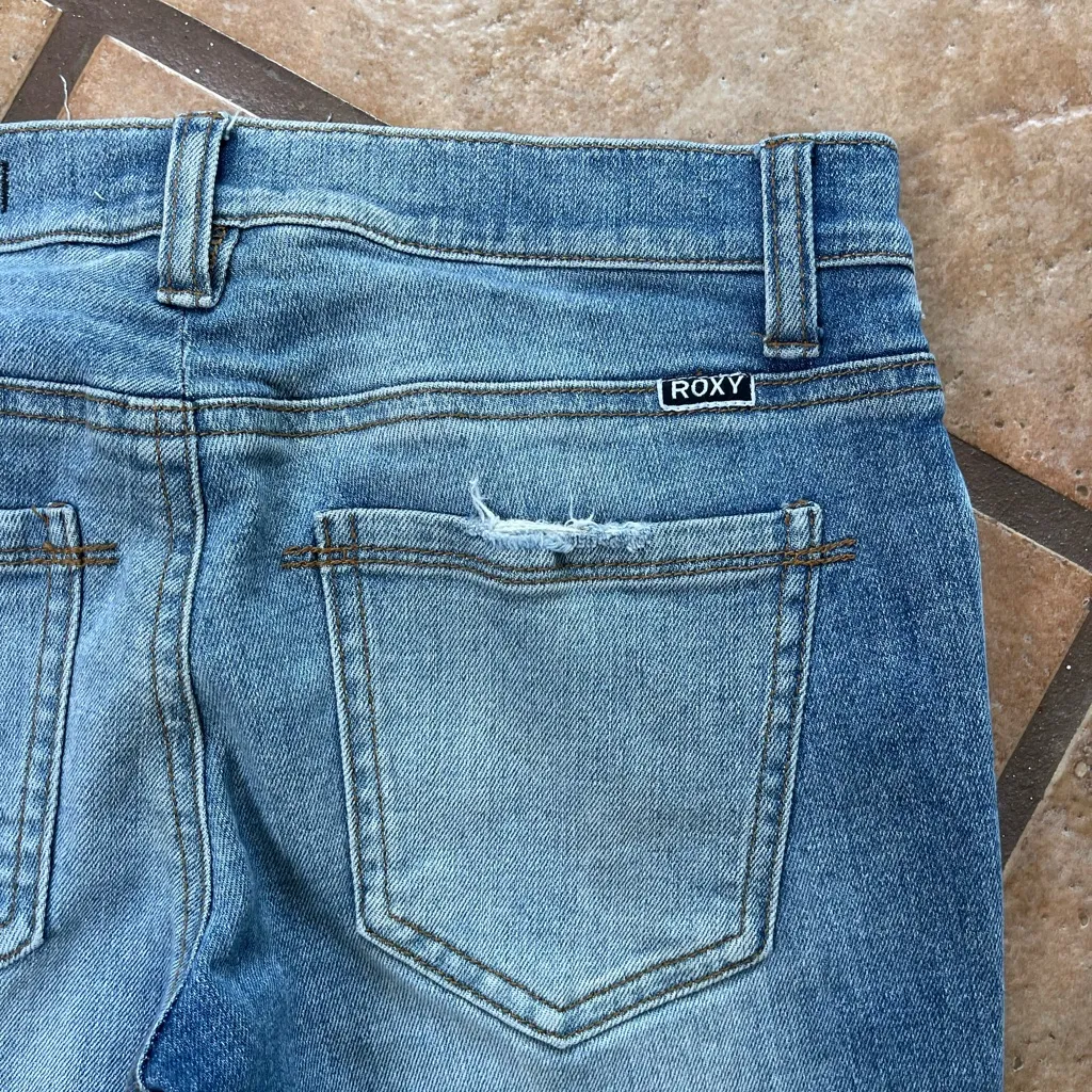 Roxy Light Blue Distressed low-rise Skinny Jeans - Image 3