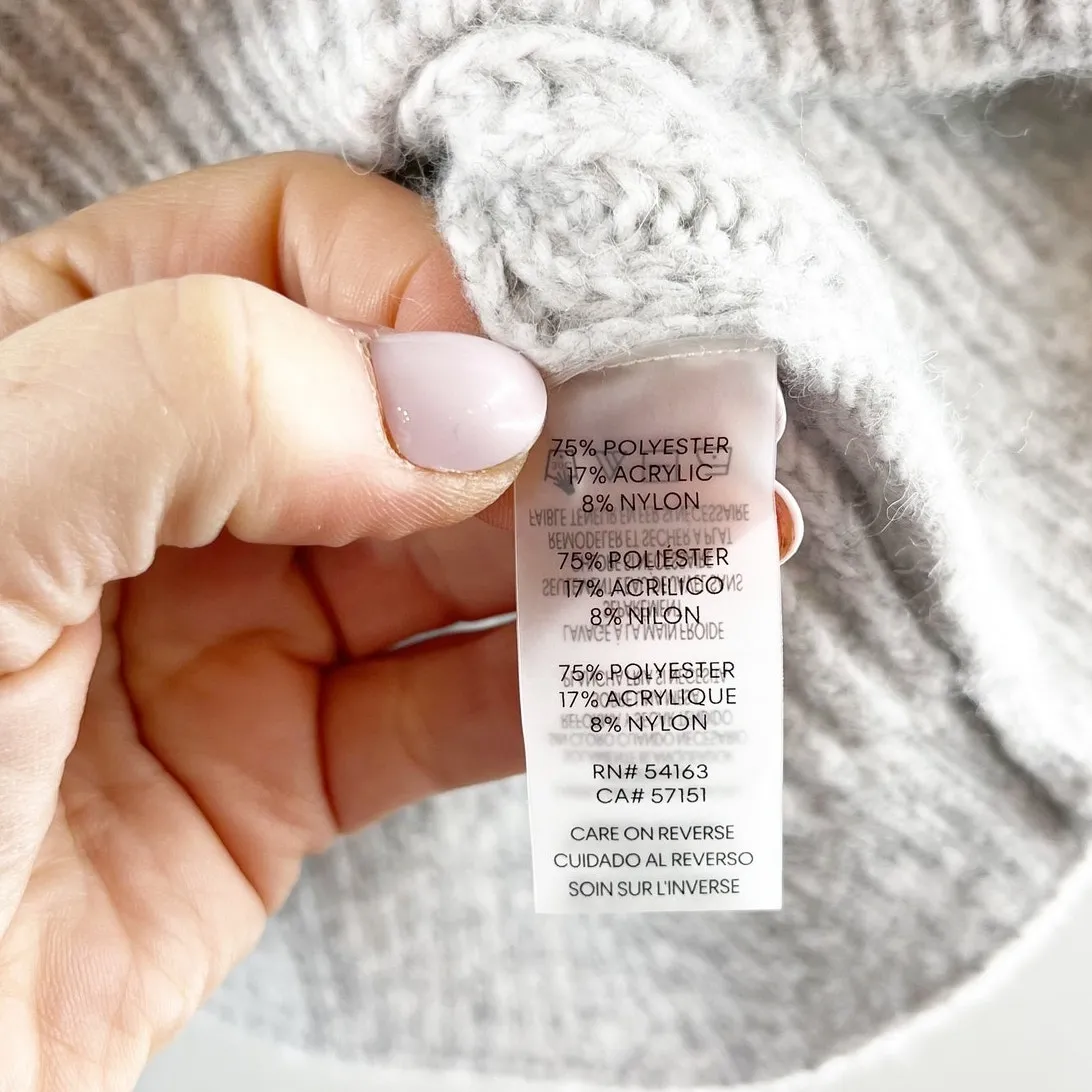 Calvin Klein Mockneck Long Sleeve Popcorn Pullover Sweater Gray Medium - Image 3