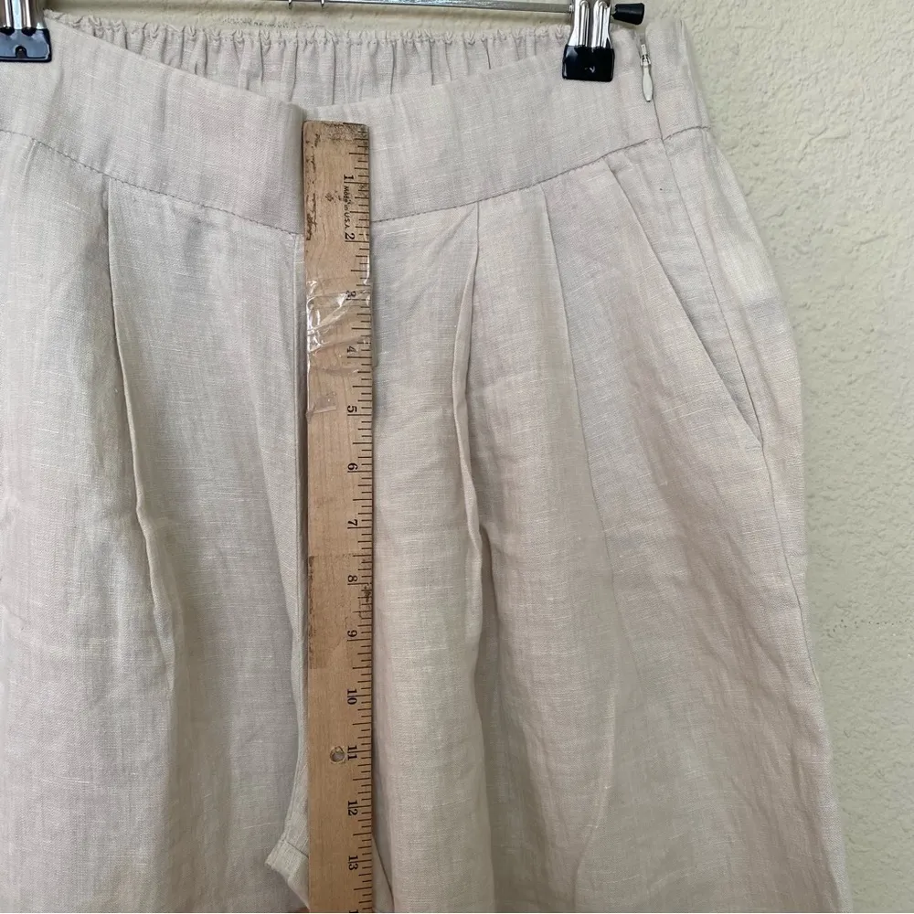 GAP 100% Linen Culottes High‎ Waist Pleated Wide Leg Cropped Pant Size 2 - Image 8