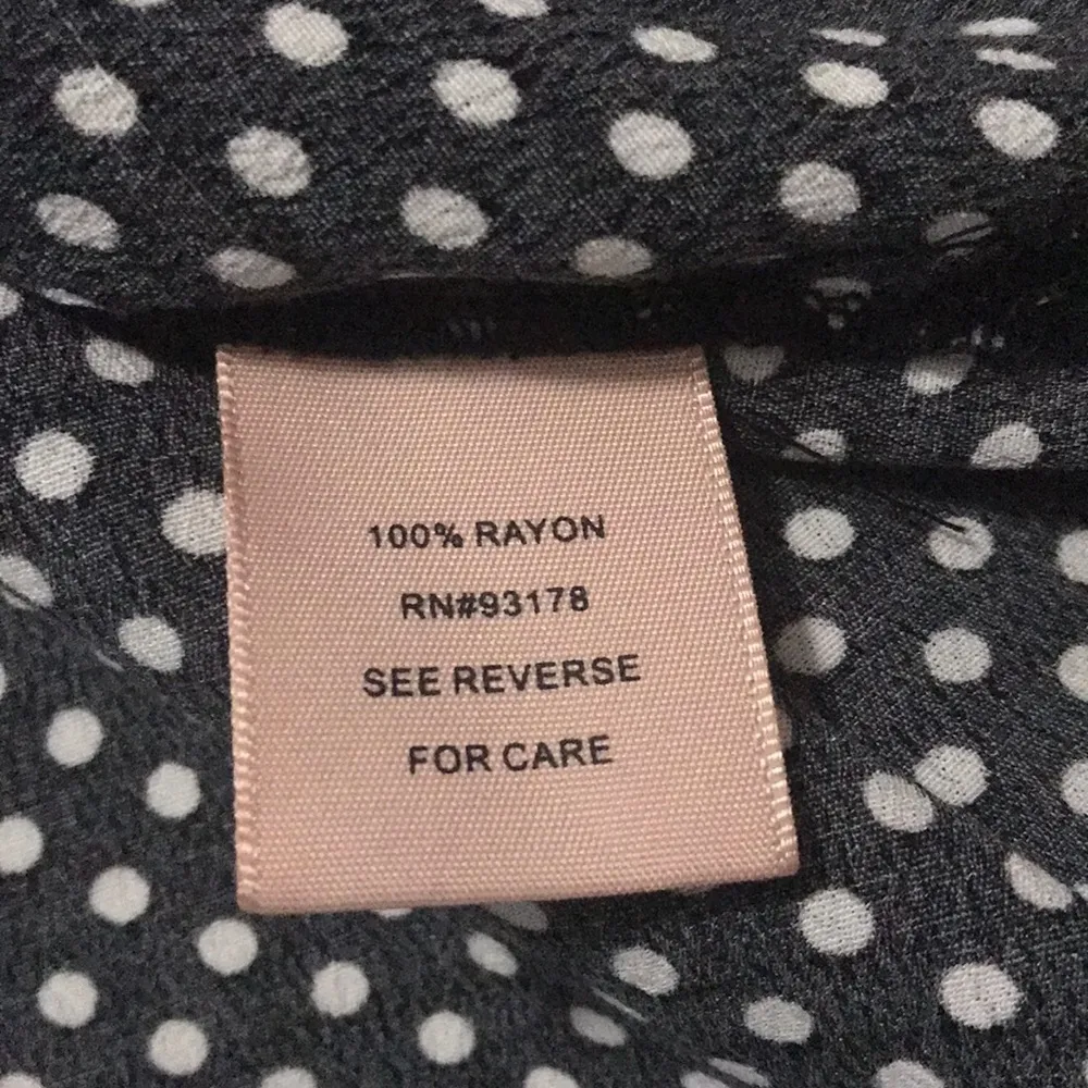 Philosophy XS womens black blouse white dots - Image 4