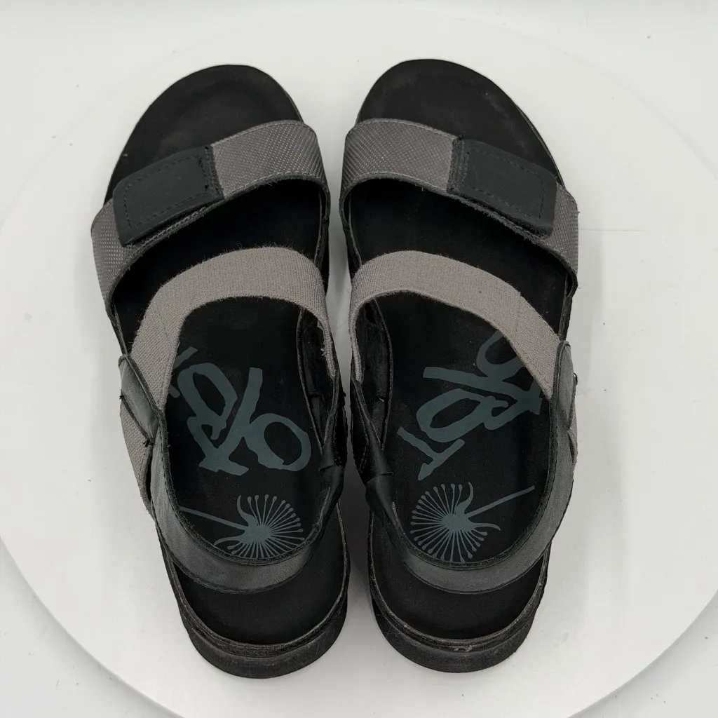 OTBT Nova Sandals Womens 7M Black Leather Platform Chunky Wedge Strappy - Image 5