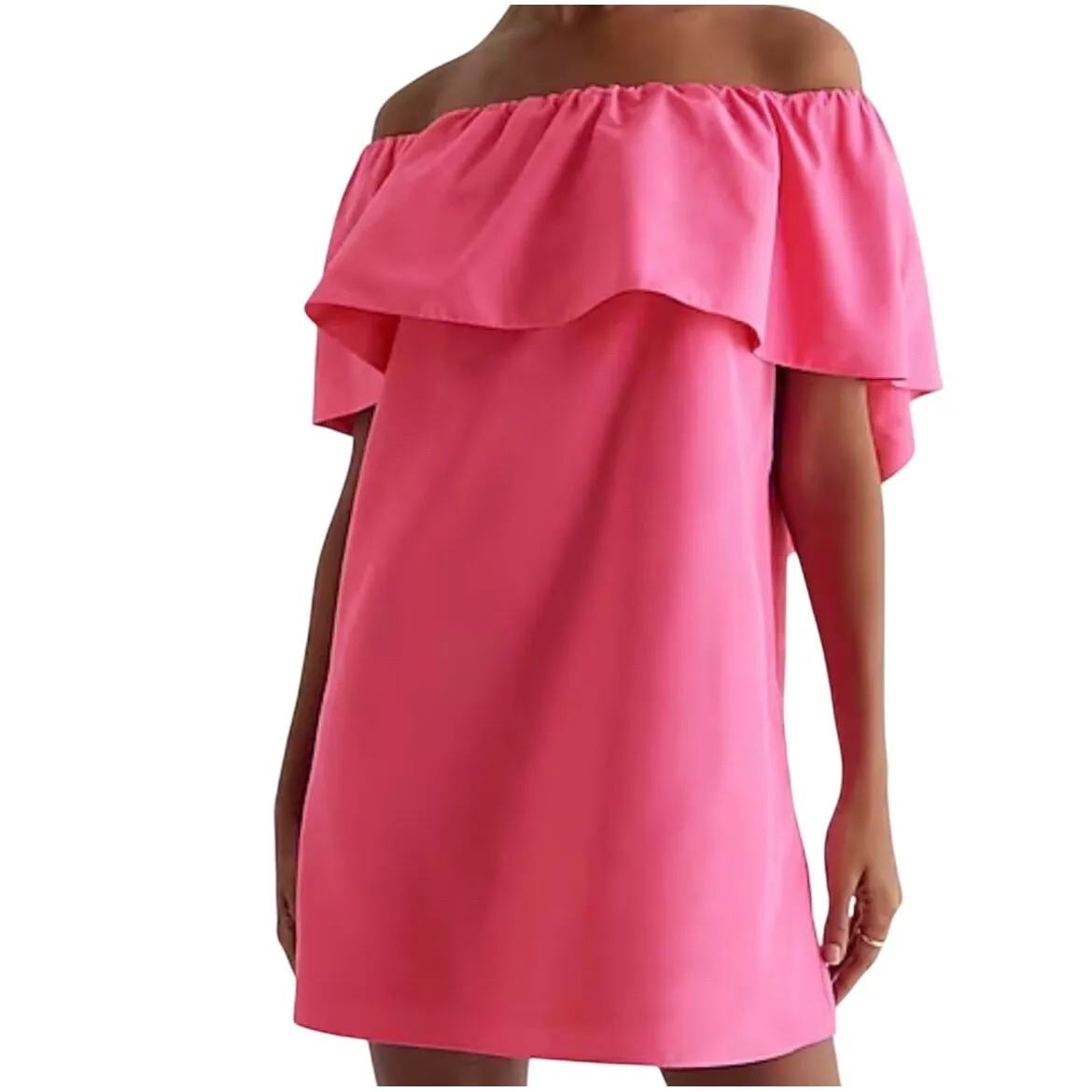 Express‎ Pink Off Shoulder Ruffle Dress Party Cocktail XS - Image 2