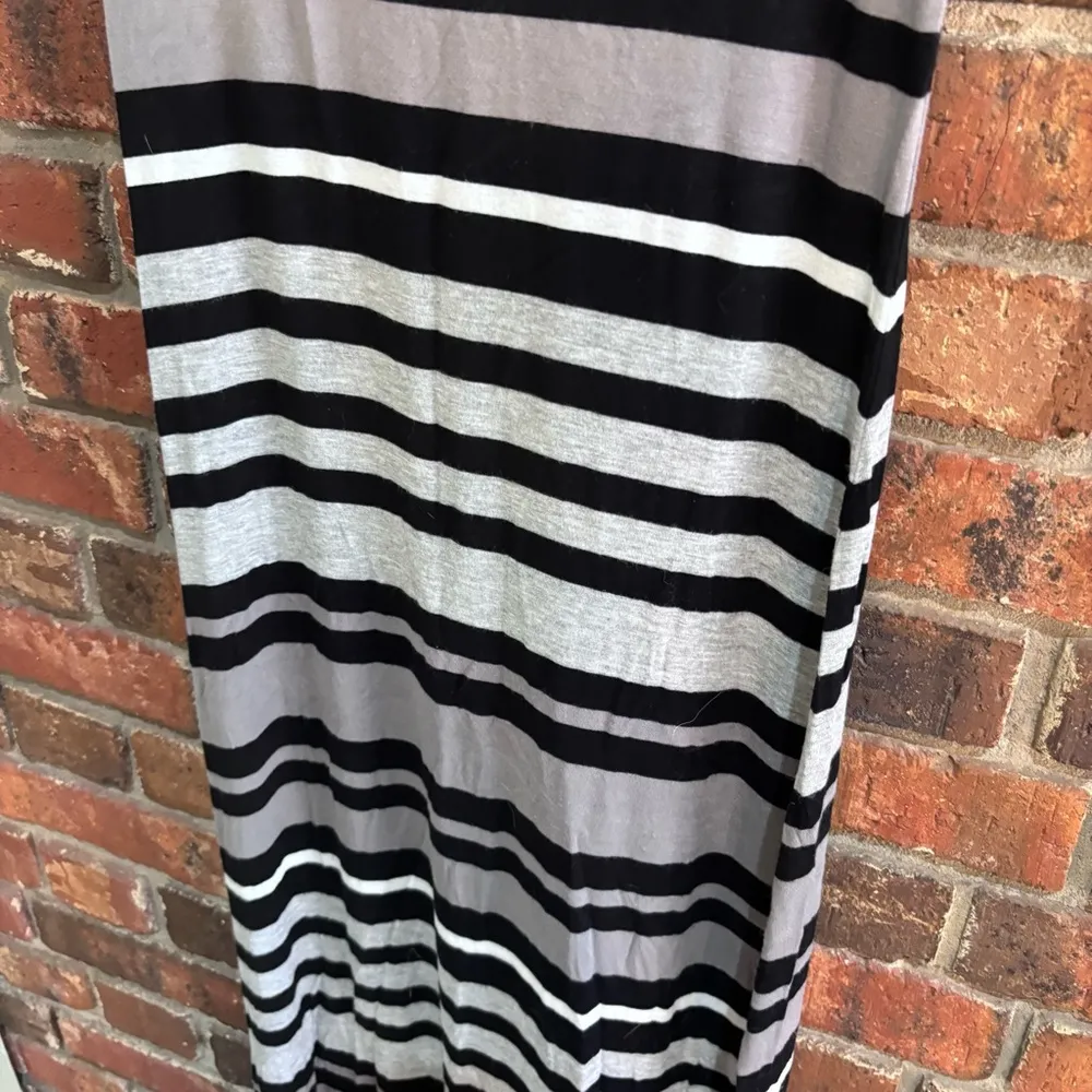 Merona womens sleeveless striped shift maxi dress black/gray S - Image 2
