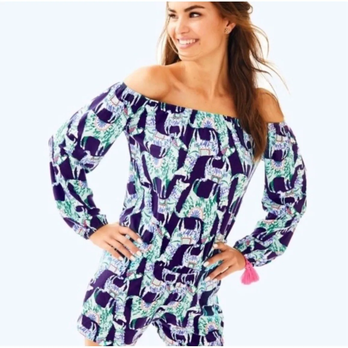 LILLY‎ PULITZER Lana Romper in Alpaca My Bags Size Medium - Image 3