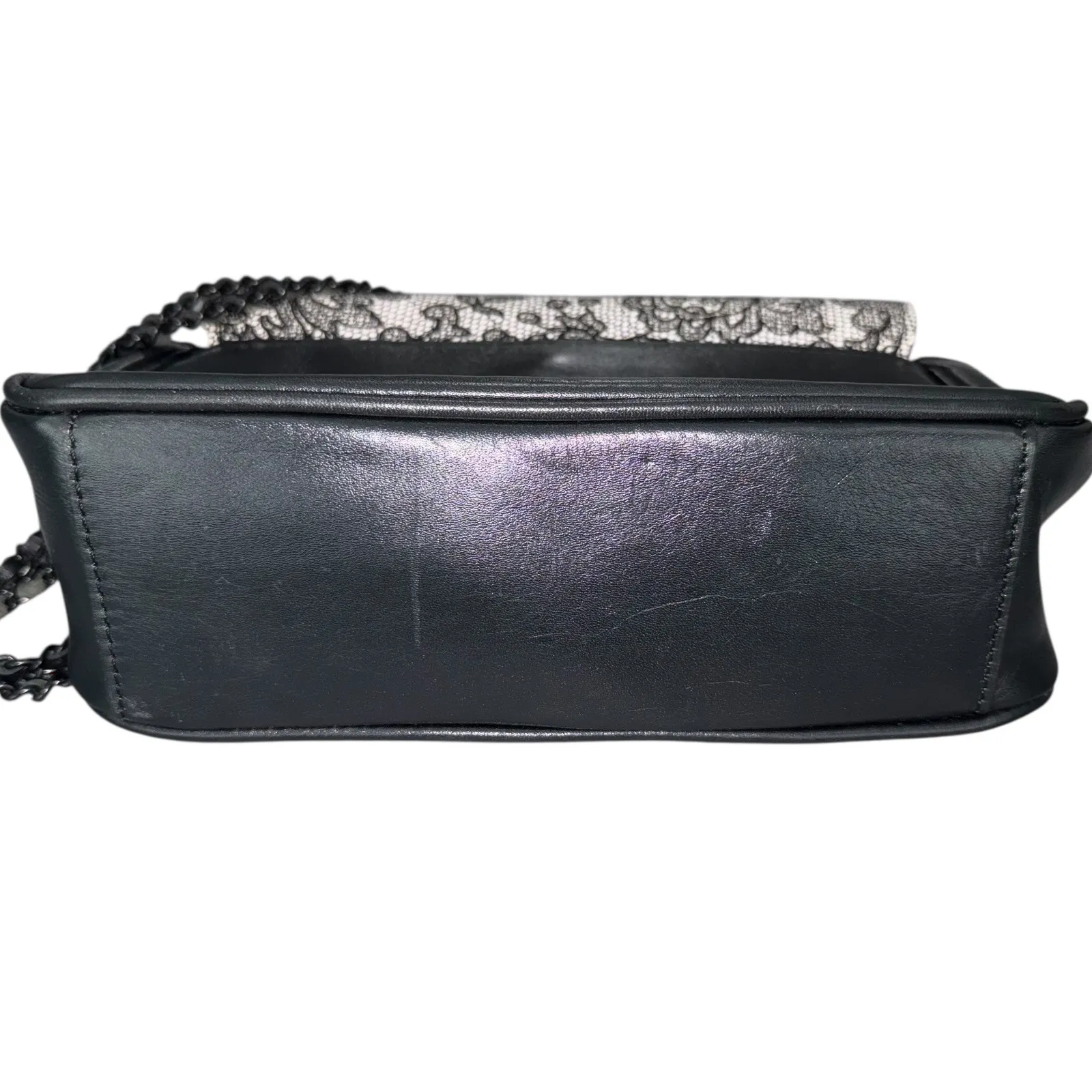 Patricia Nash Chantilly Lace Lorenza‎ Black White Leather Shoulder Bag Chain - Image 8