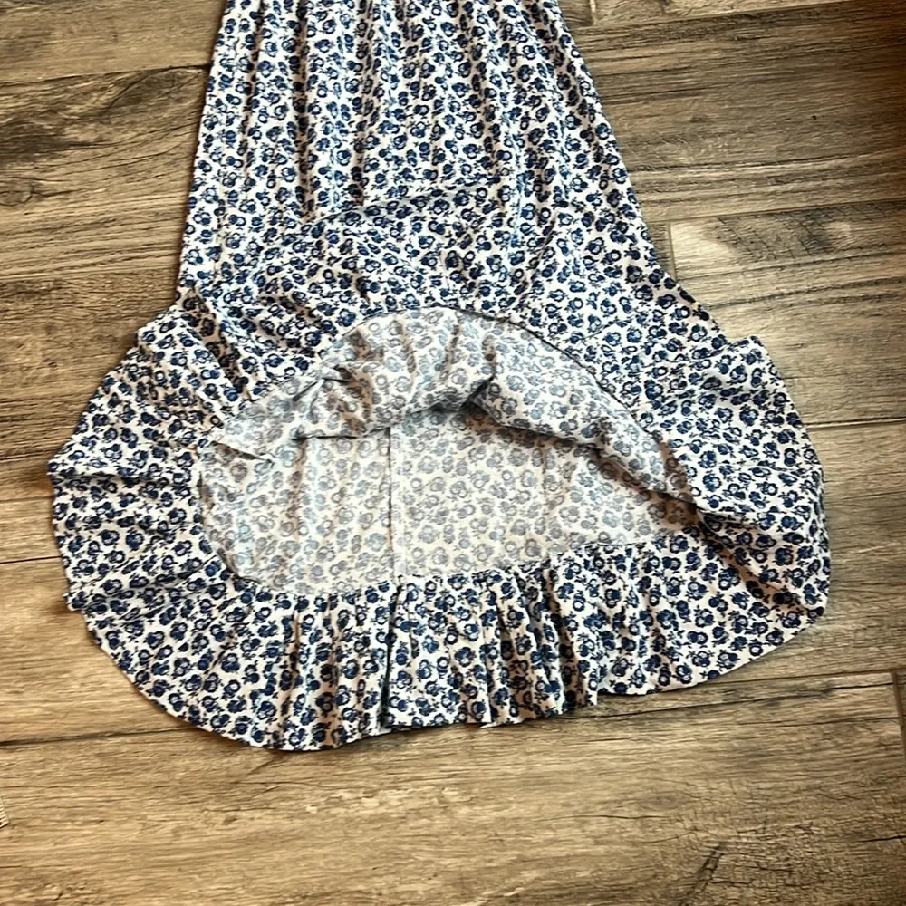 Vintage 70s Sears Floral Lace Prairie Dress Cottagecore Victorian no size #172 Blue - Image 14