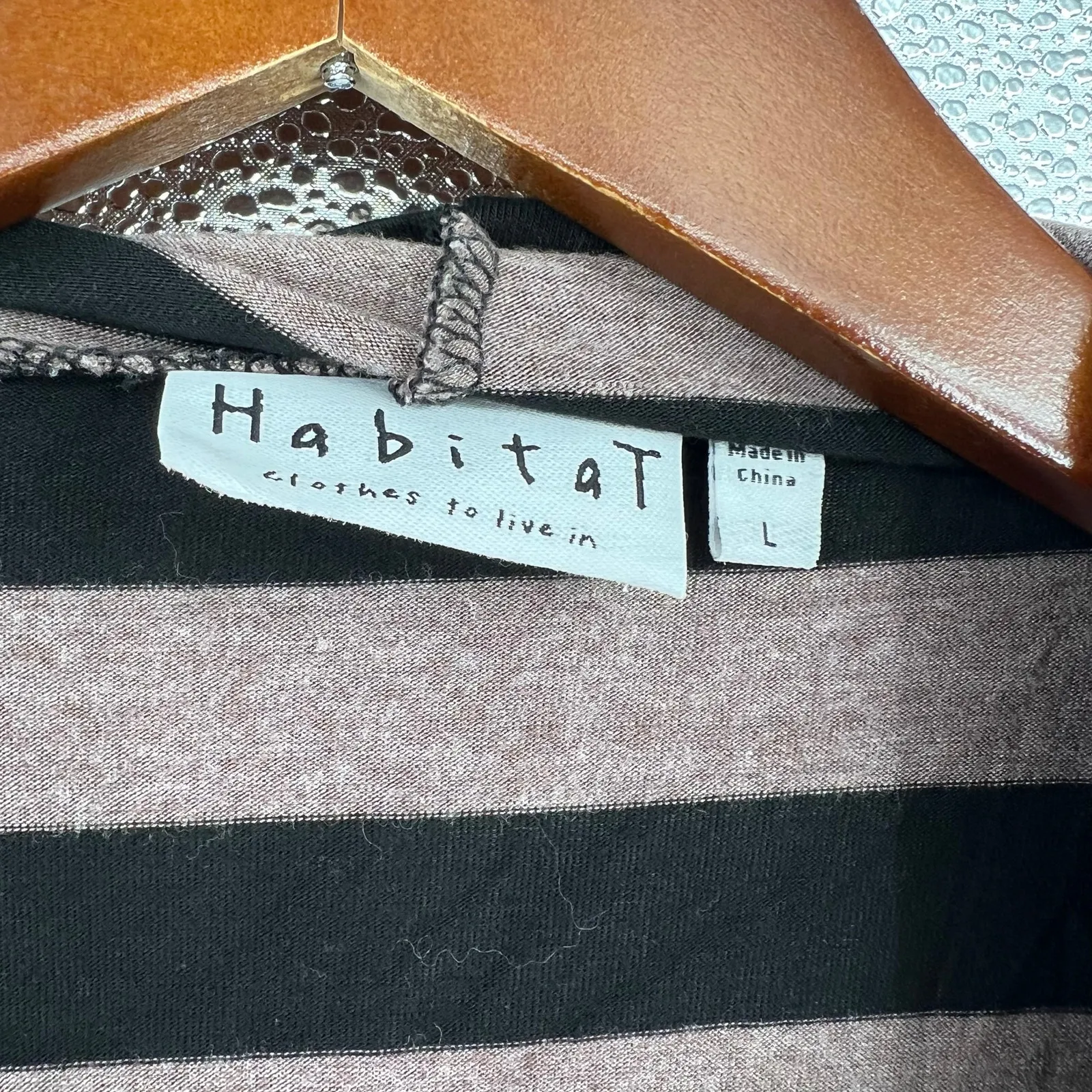 Habitat black & tan striped open front waterfall lightweight cardigan size large - Image 6