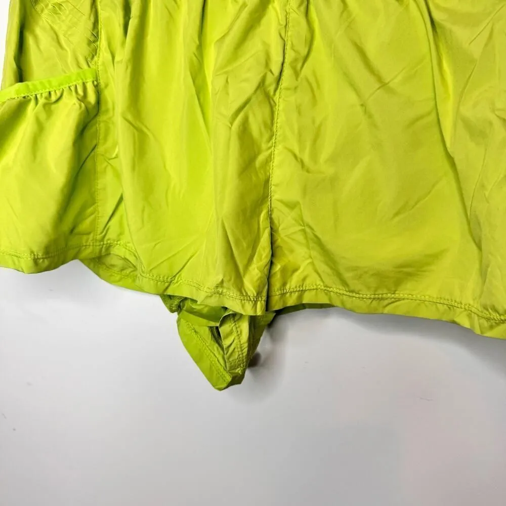 Free People FP Movement Women's Size Large High Rise Smocked Brief Lined Shorts Green - Image 6