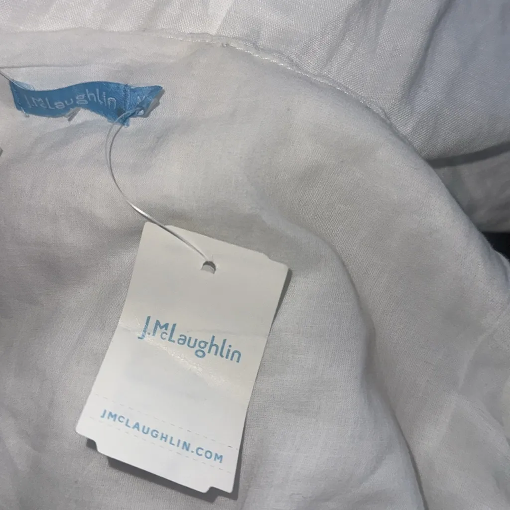 NWT J. McLAUGHLIN Ruth Linen Blend Tiered Maxi Dress Button Down Pockets - Image 7