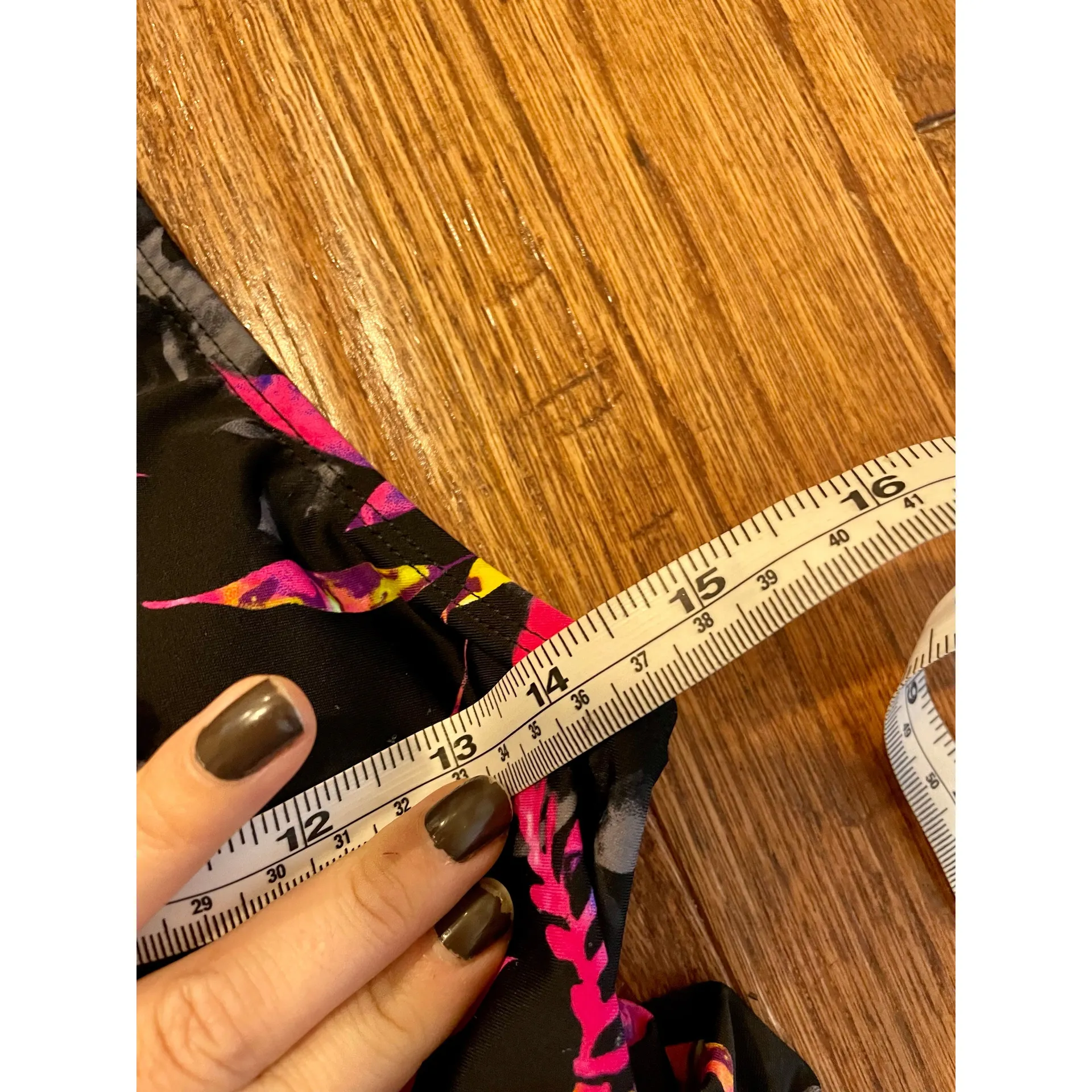 One piece swim dress floral fit and flair Black - Image 4