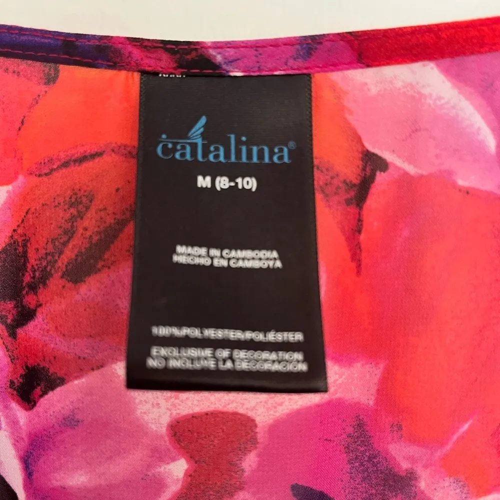 Women’s Catalina Kimono Cover Up Chiffon Floral Beach Short Sleeve Fringe Size M - Image 3