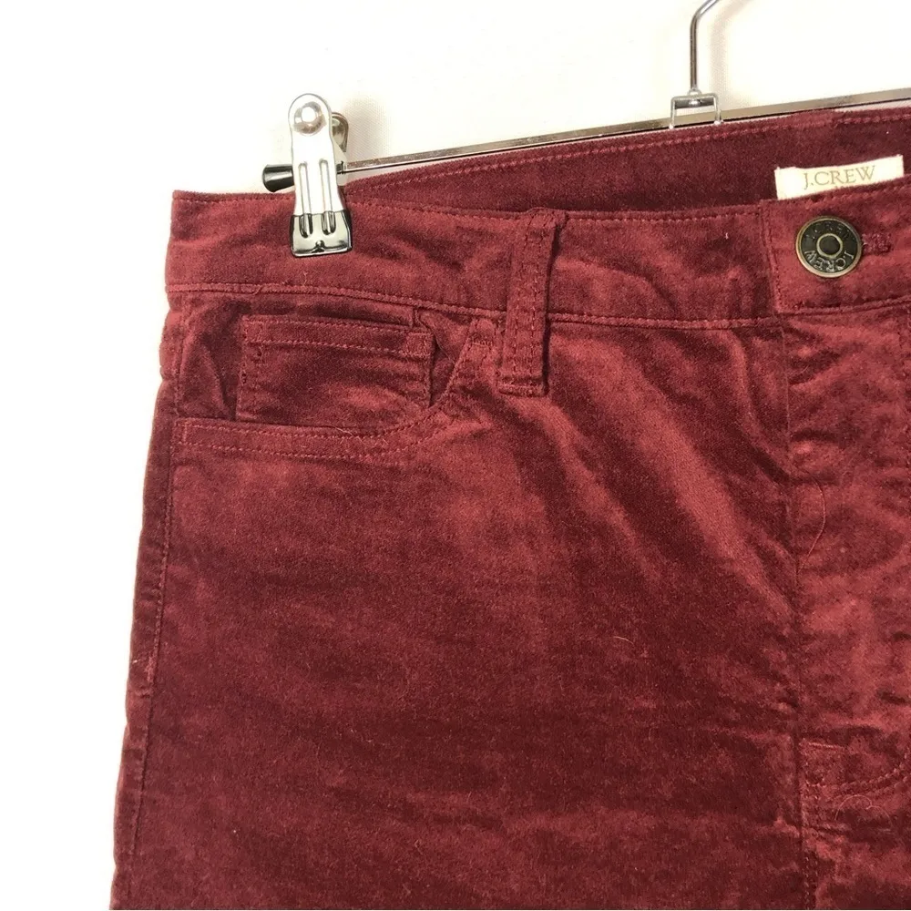 J. Crew Red Velvet High Rise Skinny Jeans 31 - Image 4