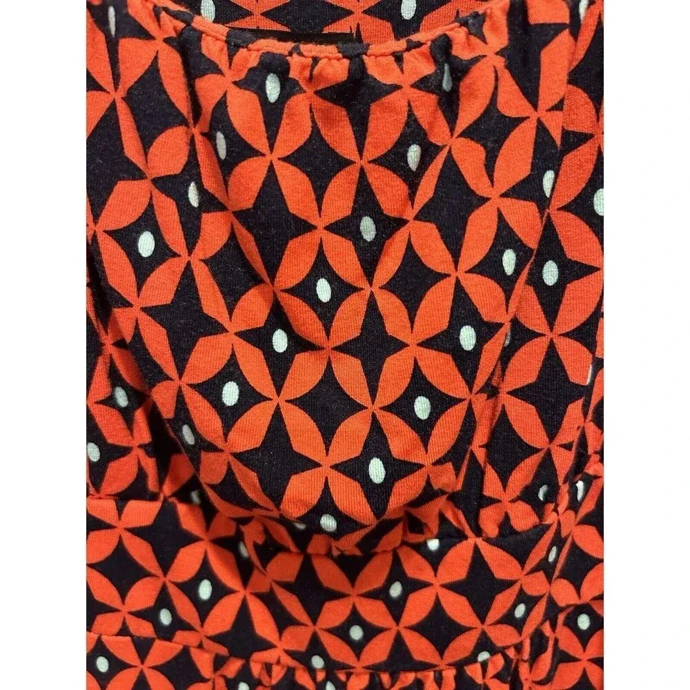 Ann‎ Taylor Dress A Line Empire Waist Red Orange Multicolor Spring Summer Large - Image 2