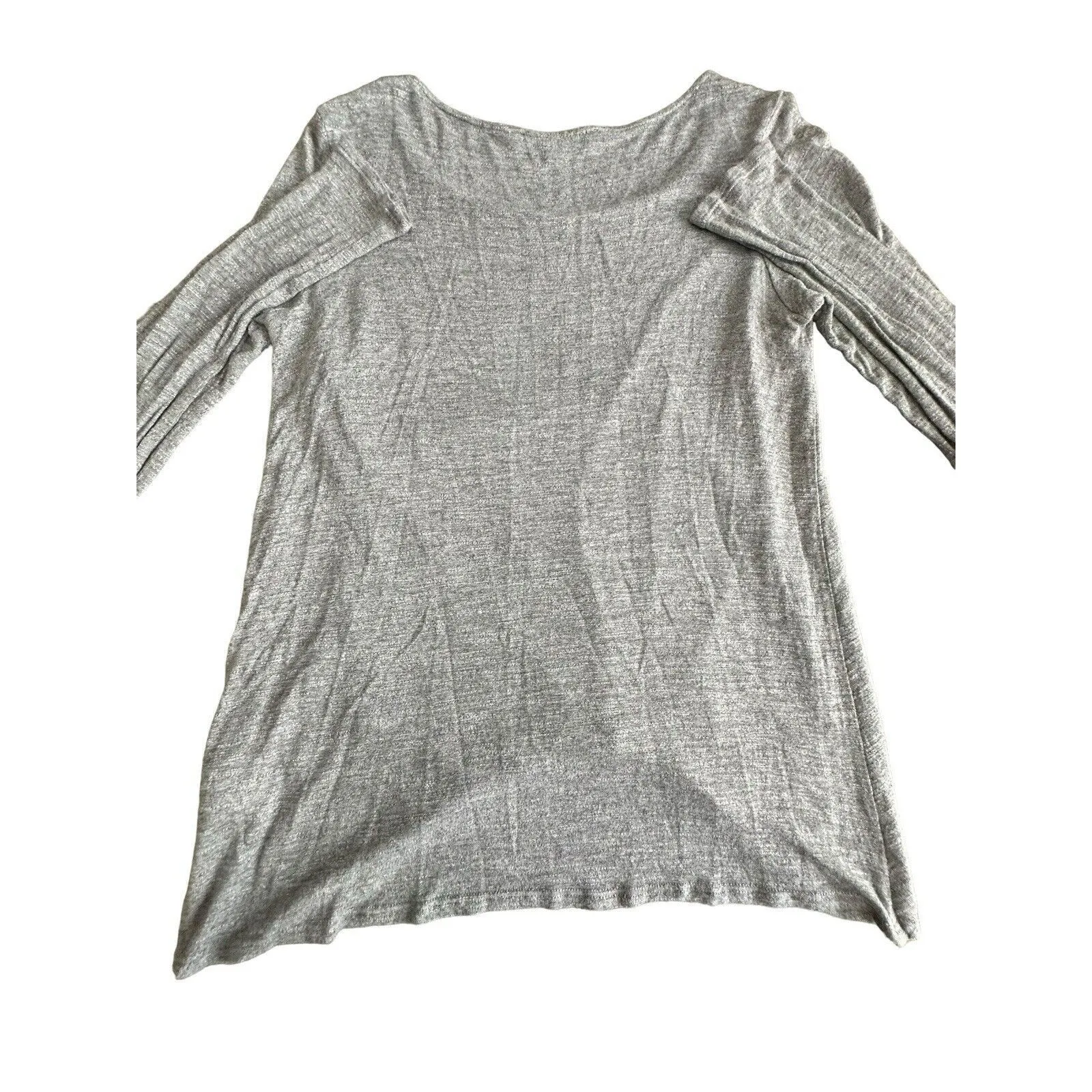Elizabeth and‎ James Sz S Gray Pleated Waist Round Neck Long Sleeve Top #X5-5 - Image 6