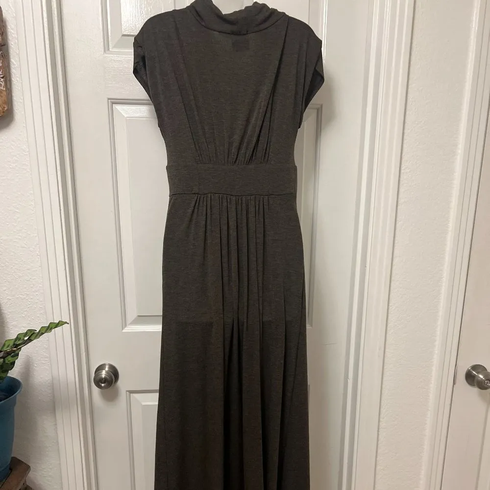 Nymphe Cowl Neck Long Brown Dress - Image 3