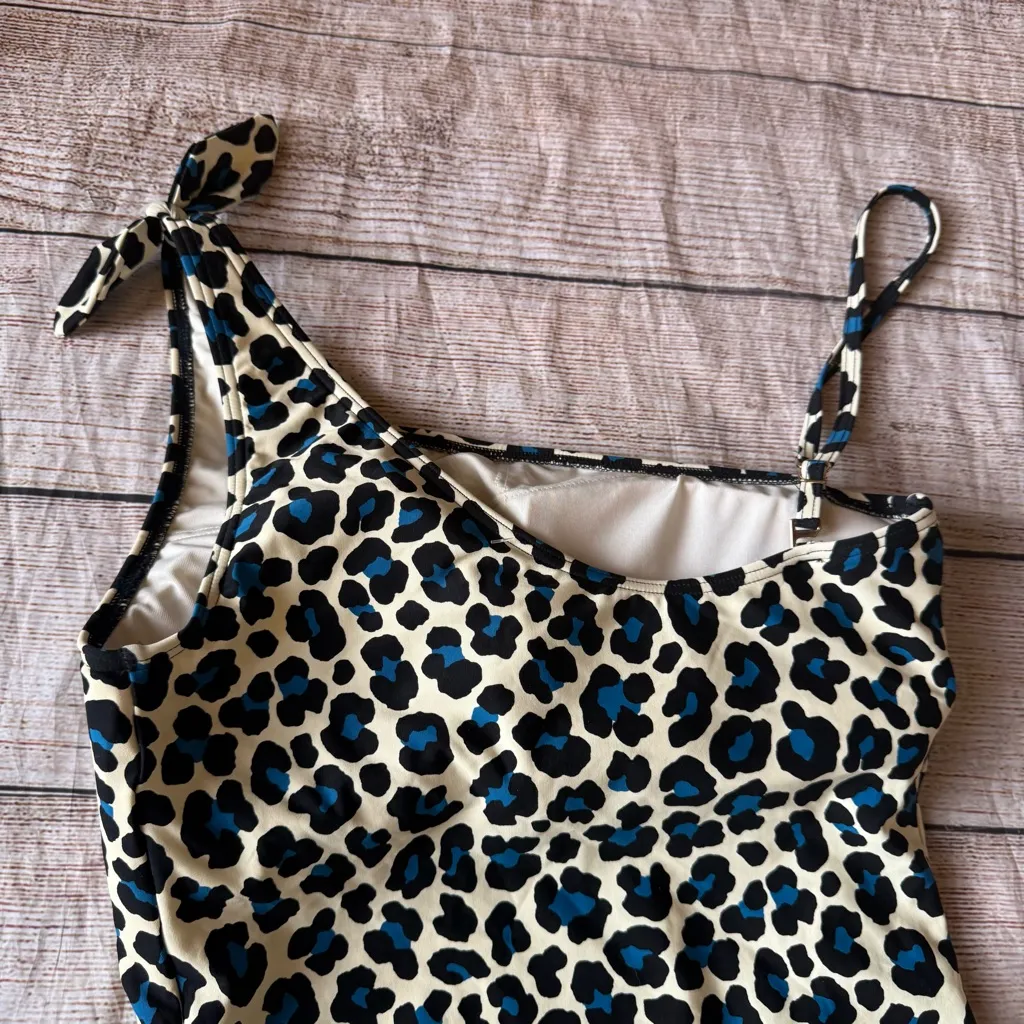 MICHAEL Michael Kors Blue Black Leopard One-Piece Swimsuit Women's Size 14 - Image 10