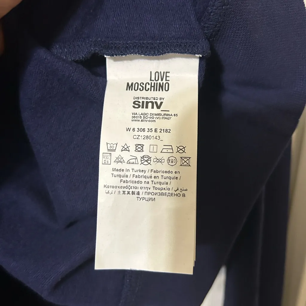 Love Moschino Navy Blue Sweatshirt(Size 10) - Image 7