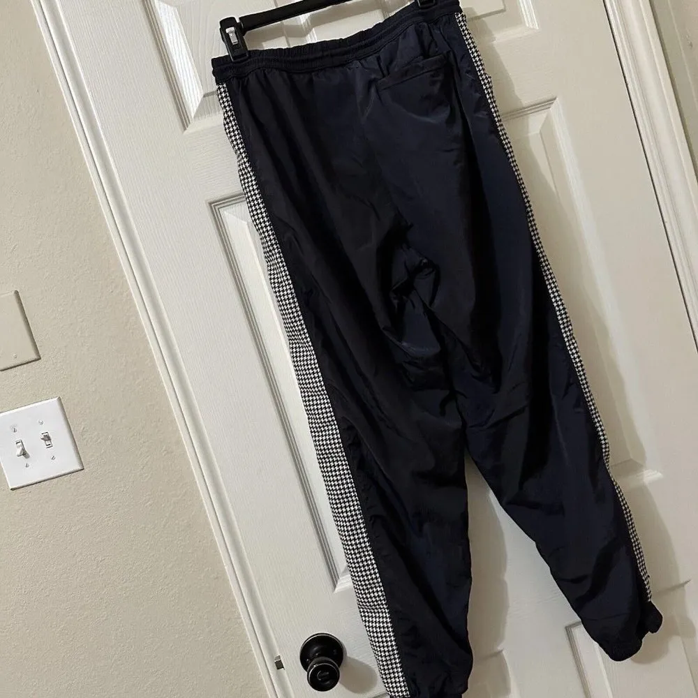 Urban Outfitters Blue Track Jogger Pants White/Black Houndstooth Stripe Sz M - Image 11