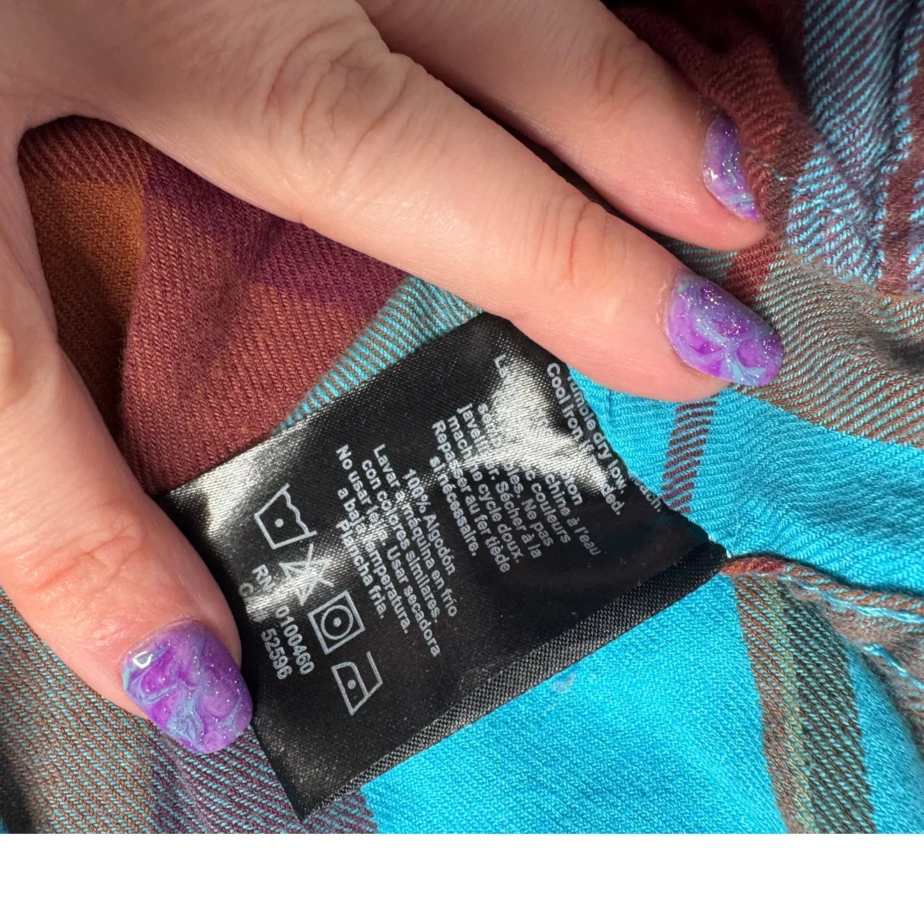 KAVU Plaid Flannel Shirt Blue Button Front Outdoor Hiking Casual Sm - Image 5