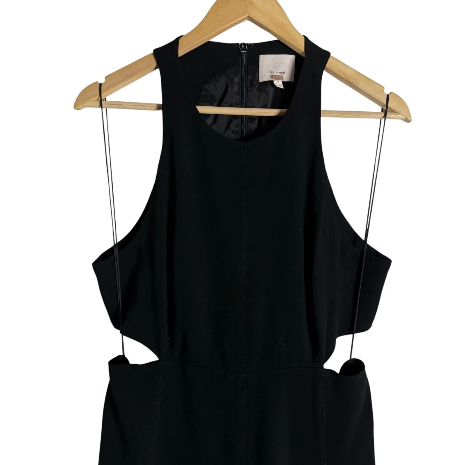 Cinq a Sept Belladonna Black Asymmetric Cut Out Sleeveless Midi Dress Size 12 - Image 6