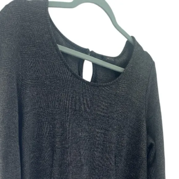 J. Jill Wearever Collection Gray StretchTweed Look Knit Dress Size Medium - Image 2