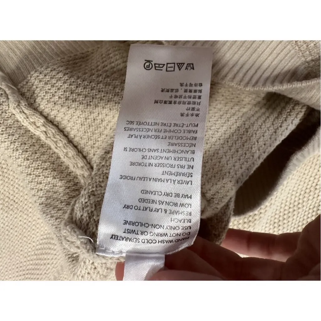 Free People Hailee Long Sleeve Cotton Sweater Dress XS Tan - Image 7